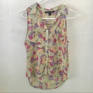 Forever 21 floral button down tank
